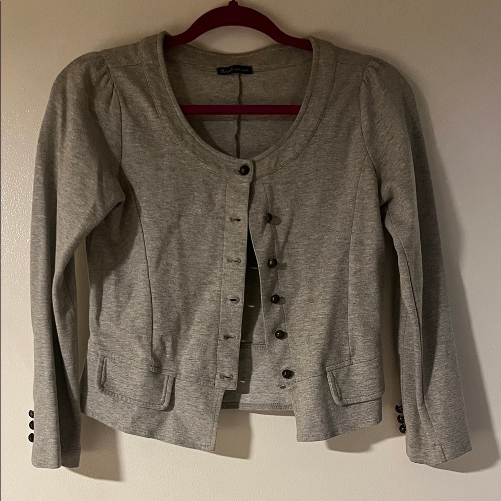 Gray Button-Up Cardigan